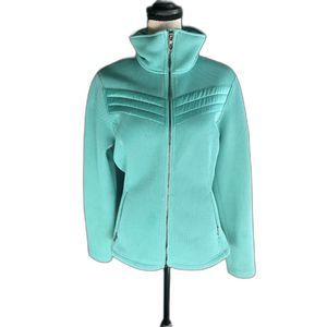 Spyder Core Sweater aqua color soft lining zipper front good condition size M